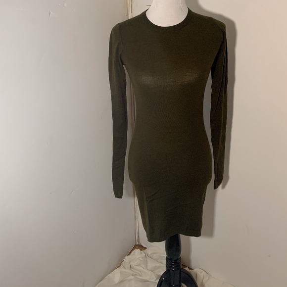 NWT Loren Scott Cashmere Dress, Olive size M - Picture 1 of 5